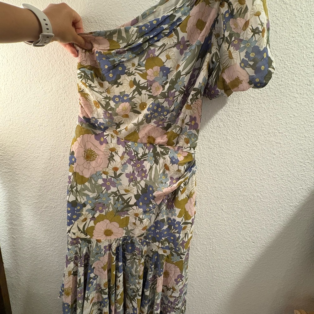 Astr One Shoulder Floral Dress - Pink, Blue, Green